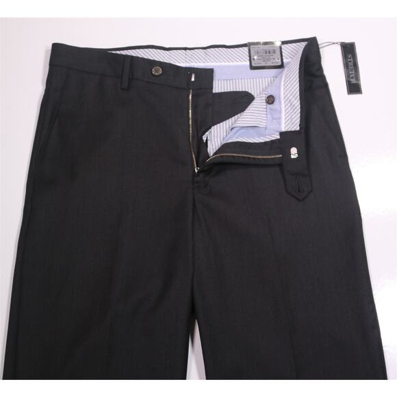 Berle Charcoal Gray Wool Stretch Flat Front Dress Pants Trousers 34 New! - Picture 5 of 8